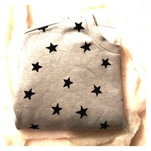 Trendy, warm grey sweatshirt with black stars!!